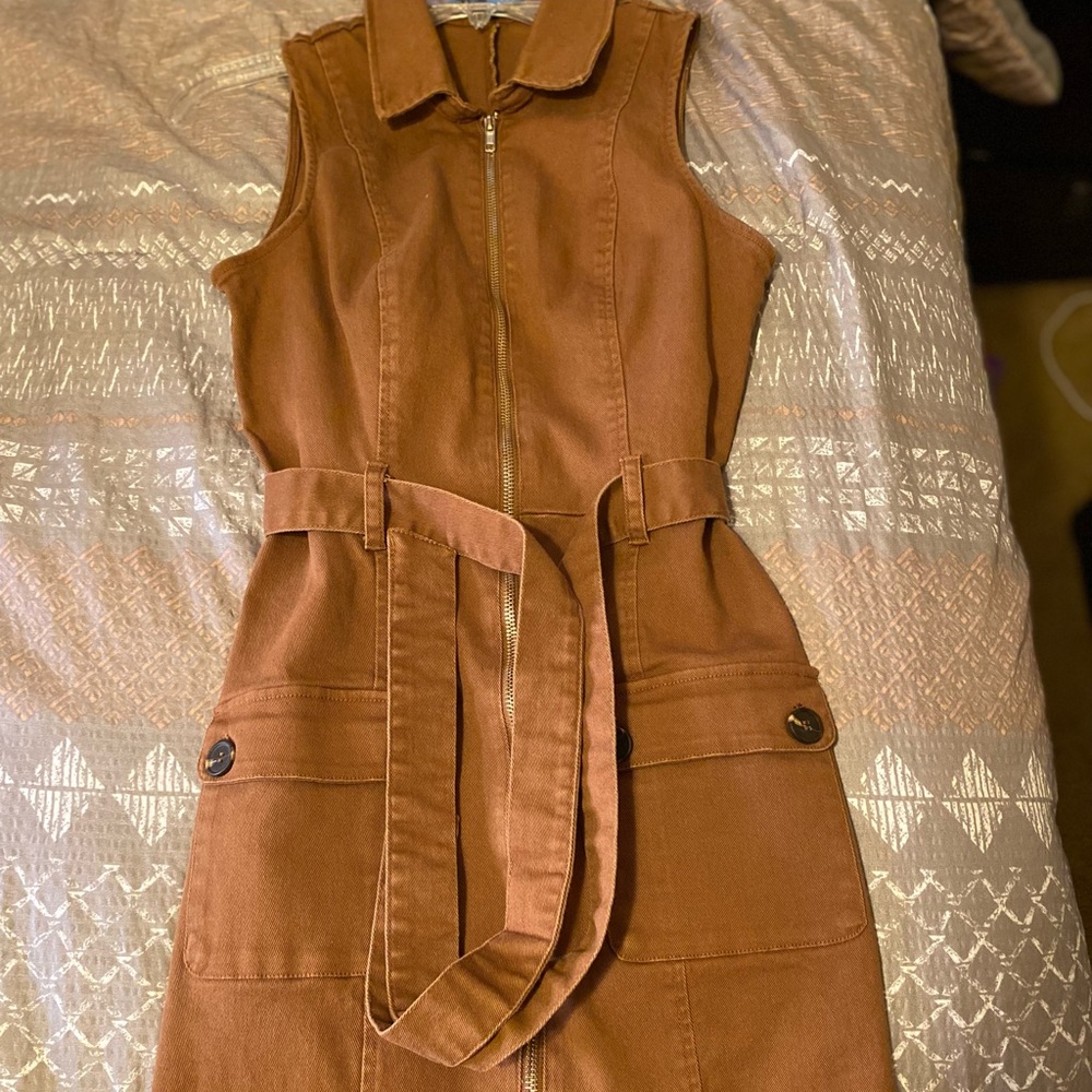 Tan Denim Dress